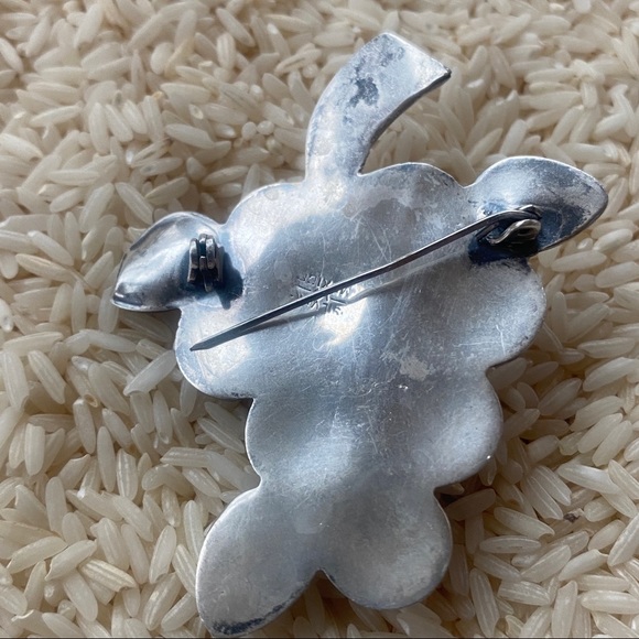 Vintage Silver Grape Cluster Brooch W Mexico 1950’s - Picture 2 of 5